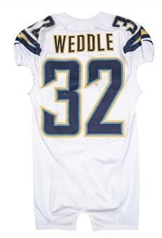 2014 Eric Weddle Game Used San Diego Chargers Road Jersey Photo Matched To 12/28/2014 (Chargers/MeiGray)
